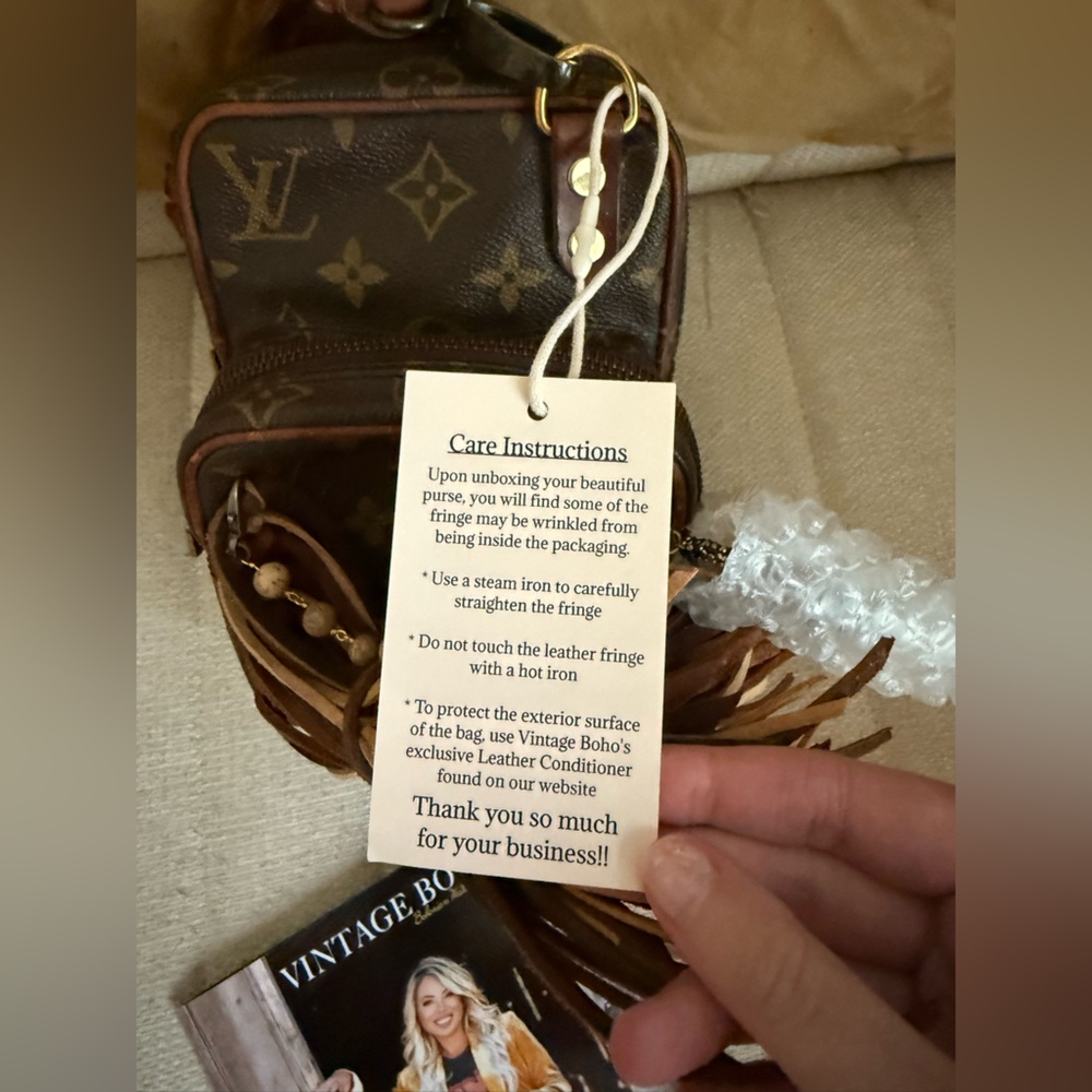 NEW Vintage Boho Bag Revamped Louis Vuitton sidekick crossbody bag with fringe - Picture 8 of 14
